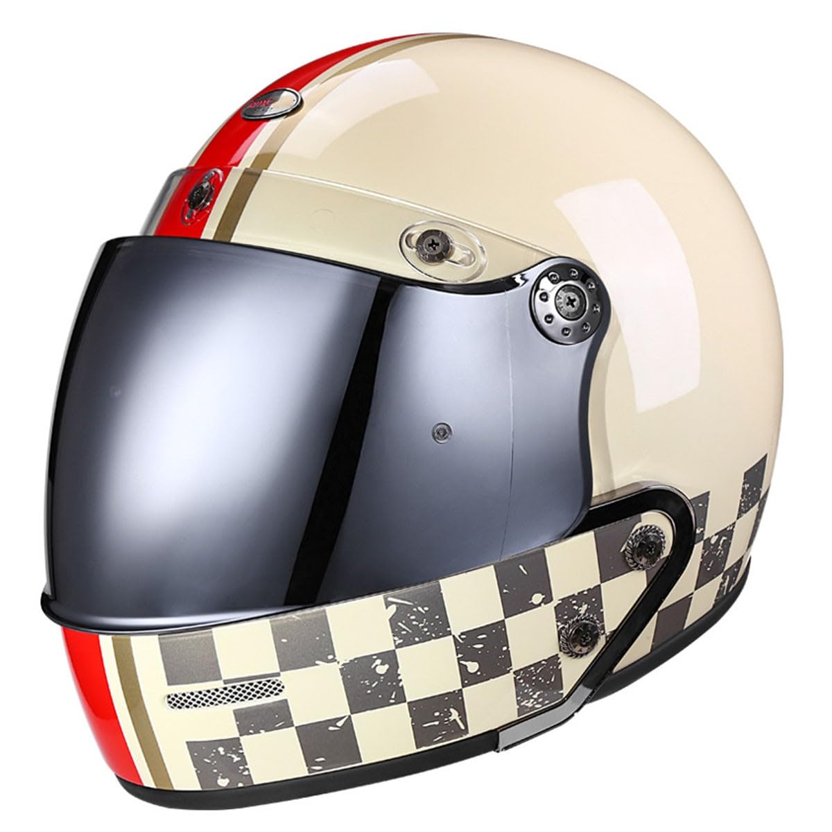 Motorradhelm Jethelme Rollerhelm ECE/DOT Zugelassen Retro Halbschalenhelm Mit Sonnenvisier Halbhelme Motorrad Helm Mit Abnehmbarem Kinnschutz 29,XXL:63-64CM von HaiBing