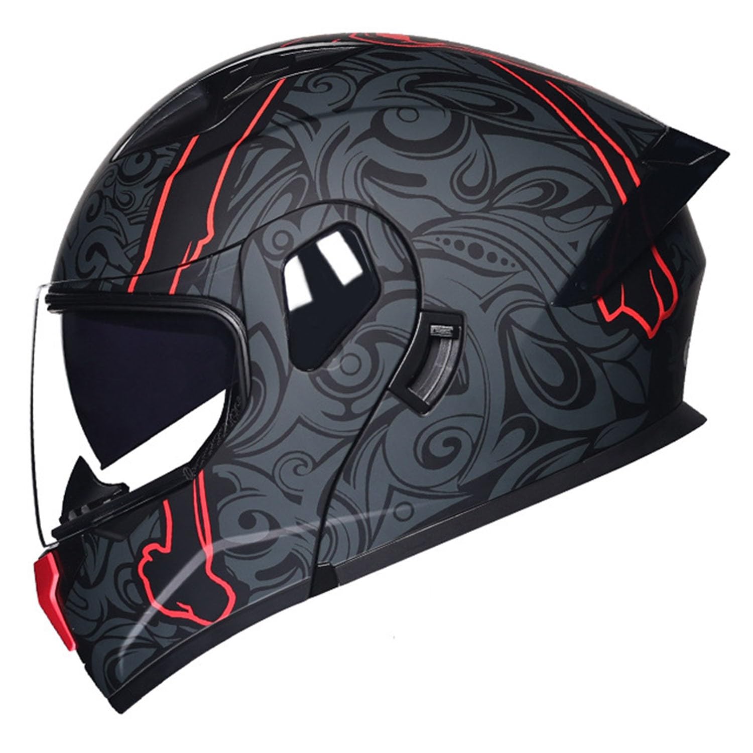 Motorradhelm Klapphelm Integralhelm Mit Doppelvisier Modularer Motocross Helm Sturzhelm Für Damen Herren ECE Zertifiziert Flip Vollvisierhelm Motorrad Rollerhelm 9,M:57-58CM von HaiBing