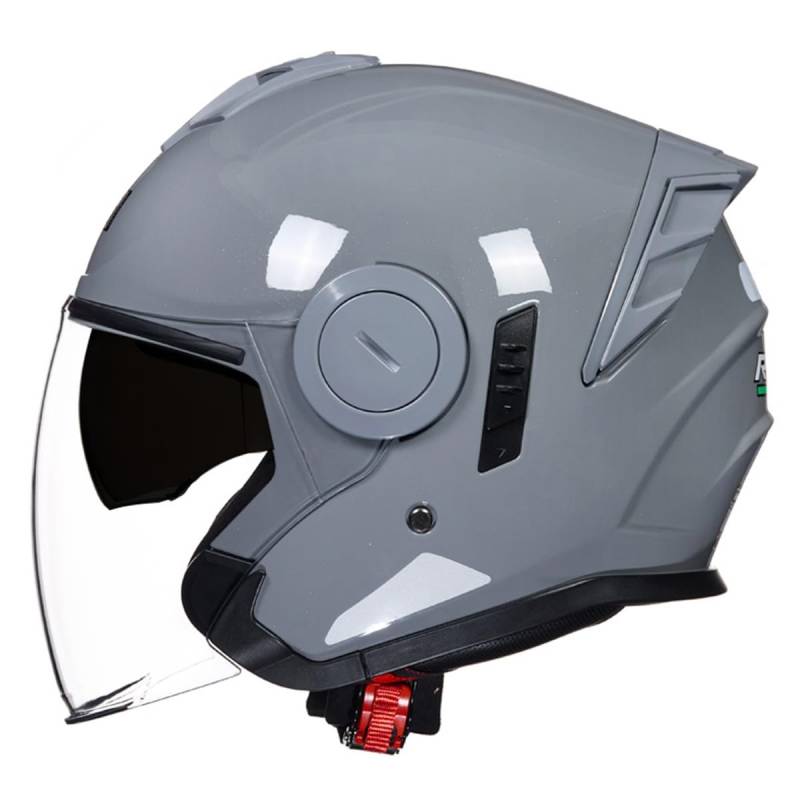 Retro Motorrad Halbhelme 3/4 Motorradhelm Mit Sonnenblende Winddichter Jethelm Halbschalenhelm Roller-Helm DOT/ECE-Zertifizierter Cruiser Scooter-Helm Für Damen Herren 14,M:57-58CM von HaiBing