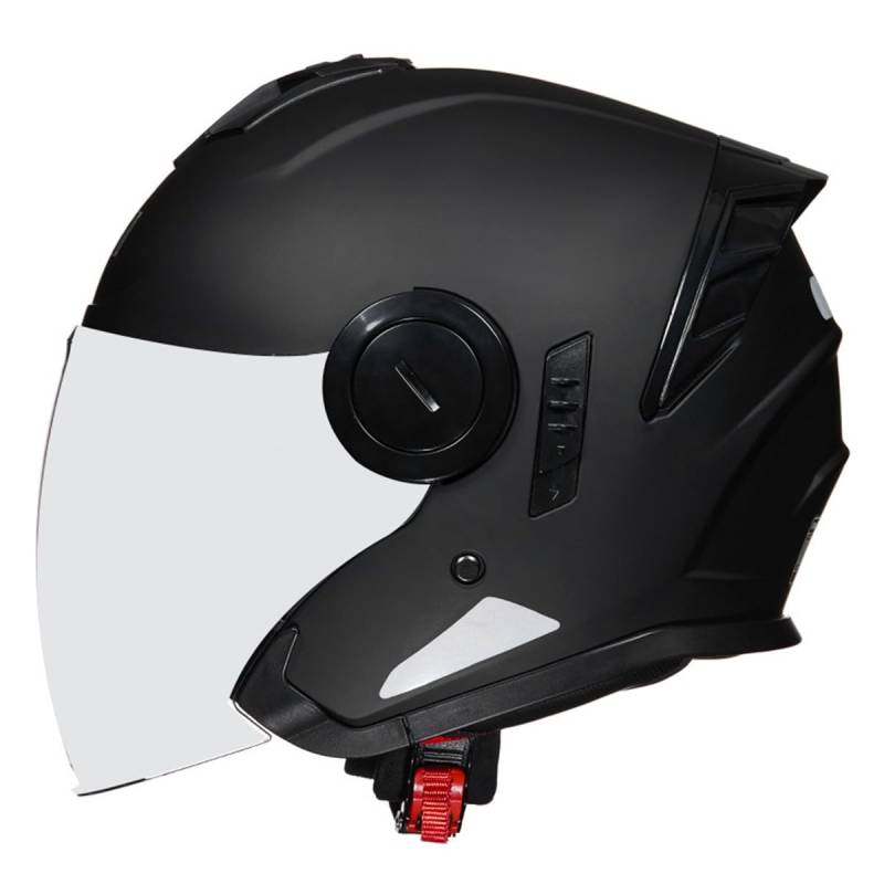 Retro Motorrad Halbhelme 3/4 Motorradhelm Mit Sonnenblende Winddichter Jethelm Halbschalenhelm Roller-Helm DOT/ECE-Zertifizierter Cruiser Scooter-Helm Für Damen Herren 21,M:57-58CM von HaiBing