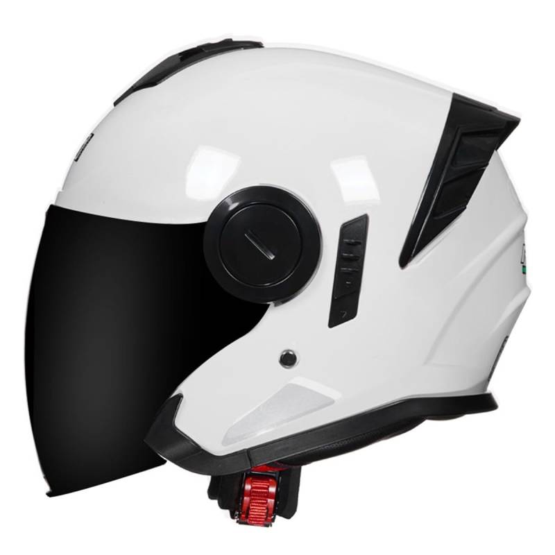 Retro Motorrad Halbhelme 3/4 Motorradhelm Mit Sonnenblende Winddichter Jethelm Halbschalenhelm Roller-Helm DOT/ECE-Zertifizierter Cruiser Scooter-Helm Für Damen Herren 4,M:57-58CM von HaiBing