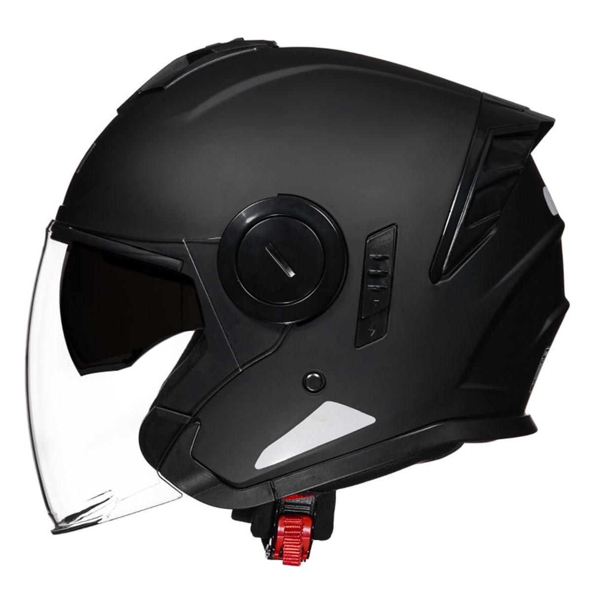 Retro Motorrad Halbhelme Motorradhelm Für Herren Damen DOT/ECE-Zertifizierung 3/4 Jethelm Halbschalenhelm Mit Doppeltes Visier Scooter Erwachsene Offenem Helm Roller-Helm 4,L:59-60CM von HaiBing