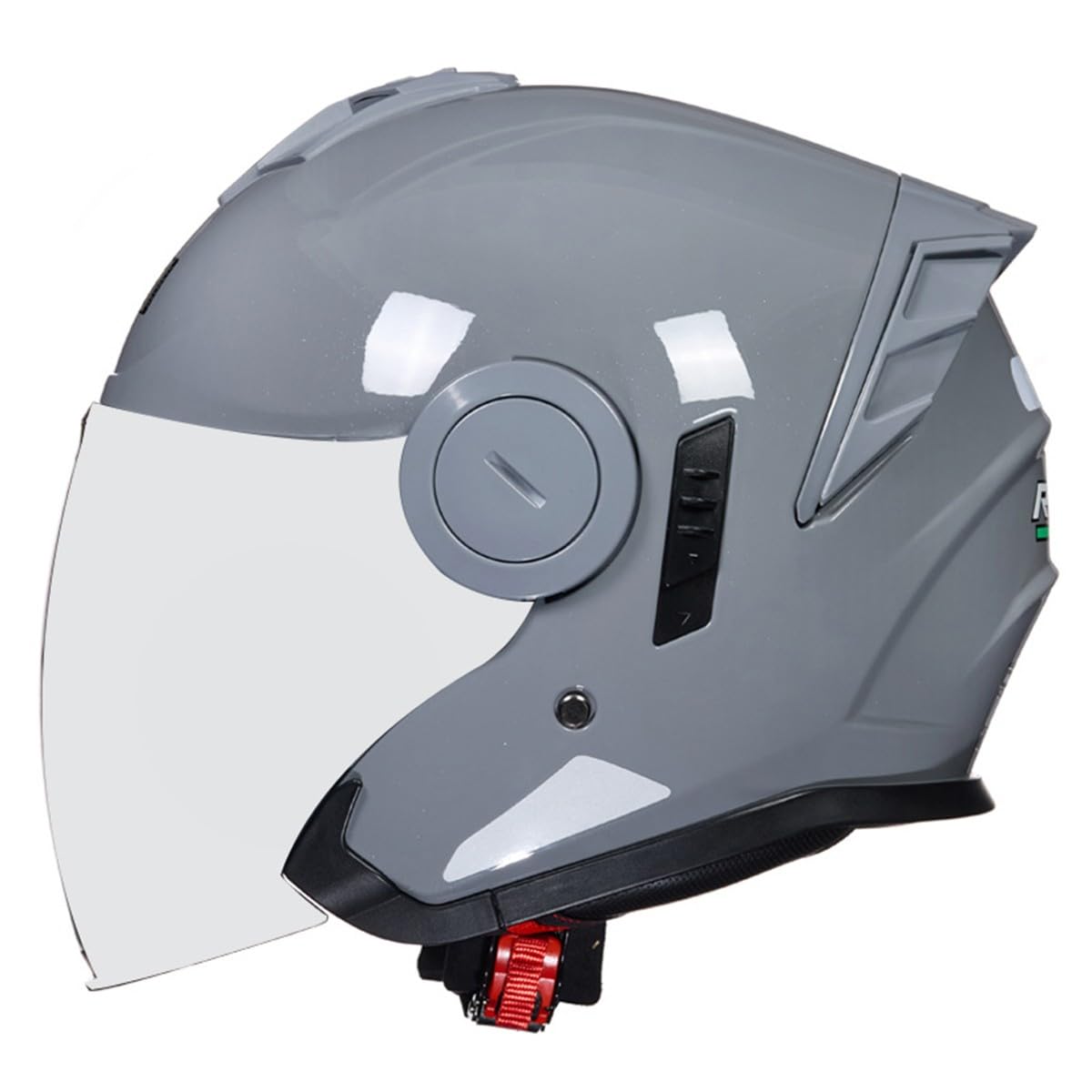 Retro Motorrad Halbhelme Motorradhelm Für Herren Damen DOT/ECE-Zertifizierung 3/4 Jethelm Halbschalenhelm Mit Doppeltes Visier Scooter Erwachsene Offenem Helm Roller-Helm 9,M:57-58CM von HaiBing