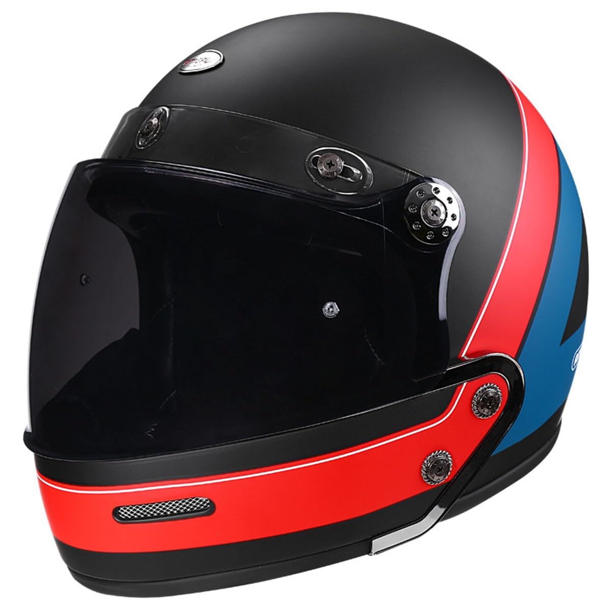 Retro Motorrad Halbhelme Motorradhelm Für Herren Und Damen DOT/ECE-Zertifizierung 3/4 Jethelm Halbschalenhelm Mit Visier Demontagekombinationshelm Scooter Offenem Helm 11,L:59-60CM von HaiBing