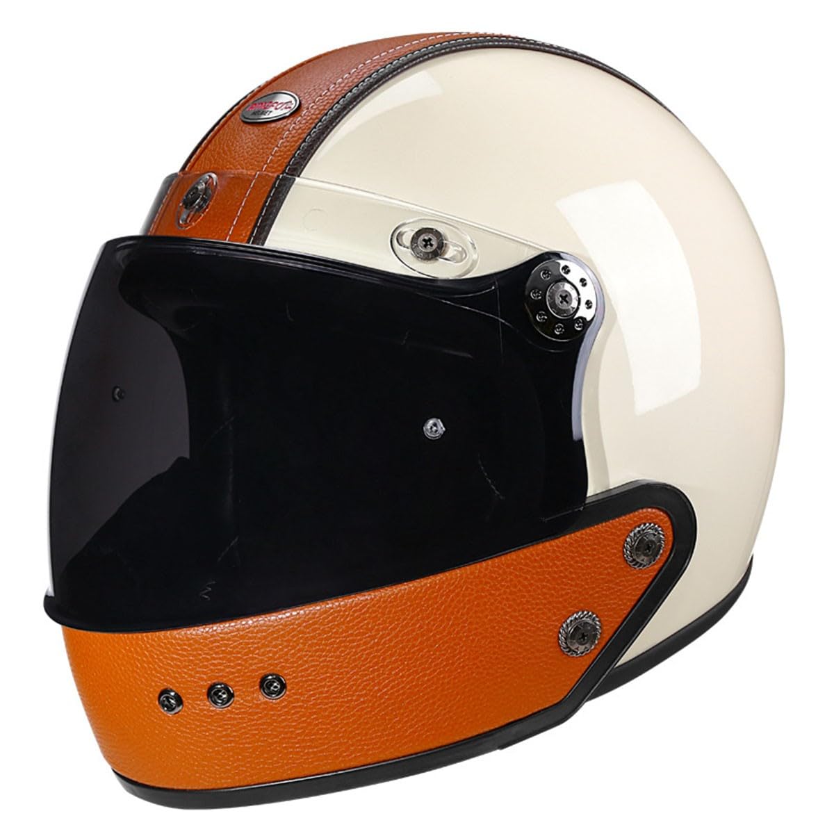 Retro Motorrad Halbhelme Motorradhelm Für Herren Und Damen DOT/ECE-Zertifizierung 3/4 Jethelm Halbschalenhelm Mit Visier Demontagekombinationshelm Scooter Offenem Helm 14,XL:61-62CM von HaiBing