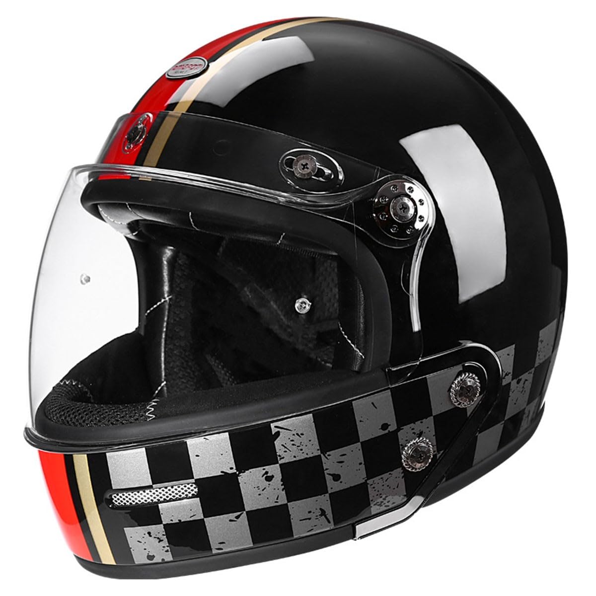 Retro Motorrad Halbhelme Motorradhelm Für Herren Und Damen DOT/ECE-Zertifizierung 3/4 Jethelm Halbschalenhelm Mit Visier Demontagekombinationshelm Scooter Offenem Helm 2,M:57-58CM von HaiBing