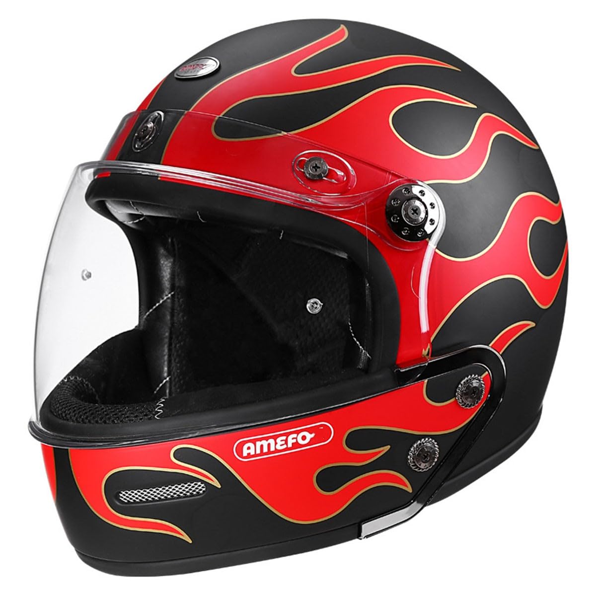 Retro Motorrad Halbhelme Motorradhelm Für Herren Und Damen DOT/ECE-Zertifizierung 3/4 Jethelm Halbschalenhelm Mit Visier Demontagekombinationshelm Scooter Offenem Helm 21,M:57-58CM von HaiBing