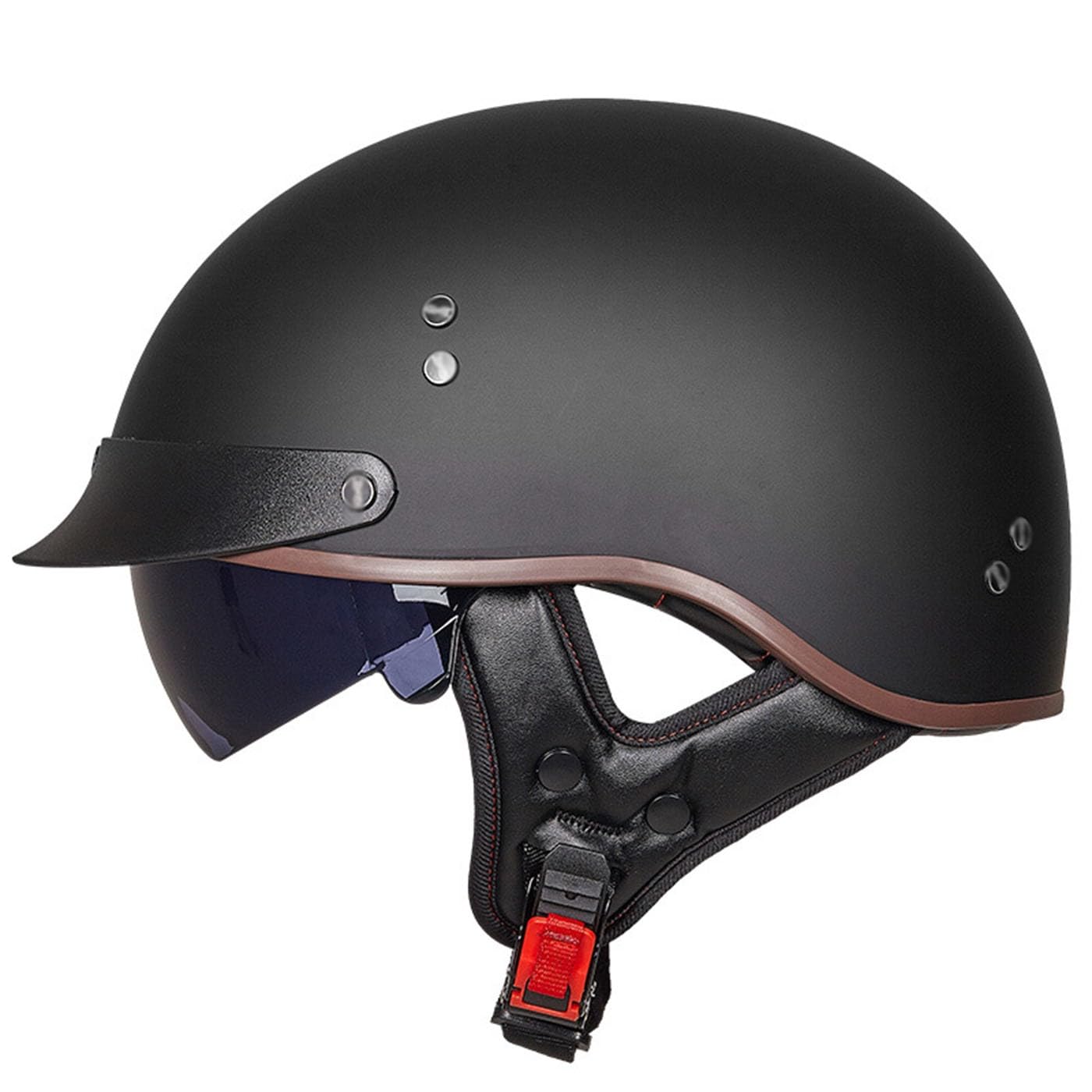 Retro Motorrad Halbhelme Motorradhelm Für Herren Und Damen DOT/ECE-Zertifizierung Jethelm Braincap Mit Visier Halbschalenhelm Für Bike Cruiser Moped Scooter Offenem Helm 2,L:59-60CM von HaiBing