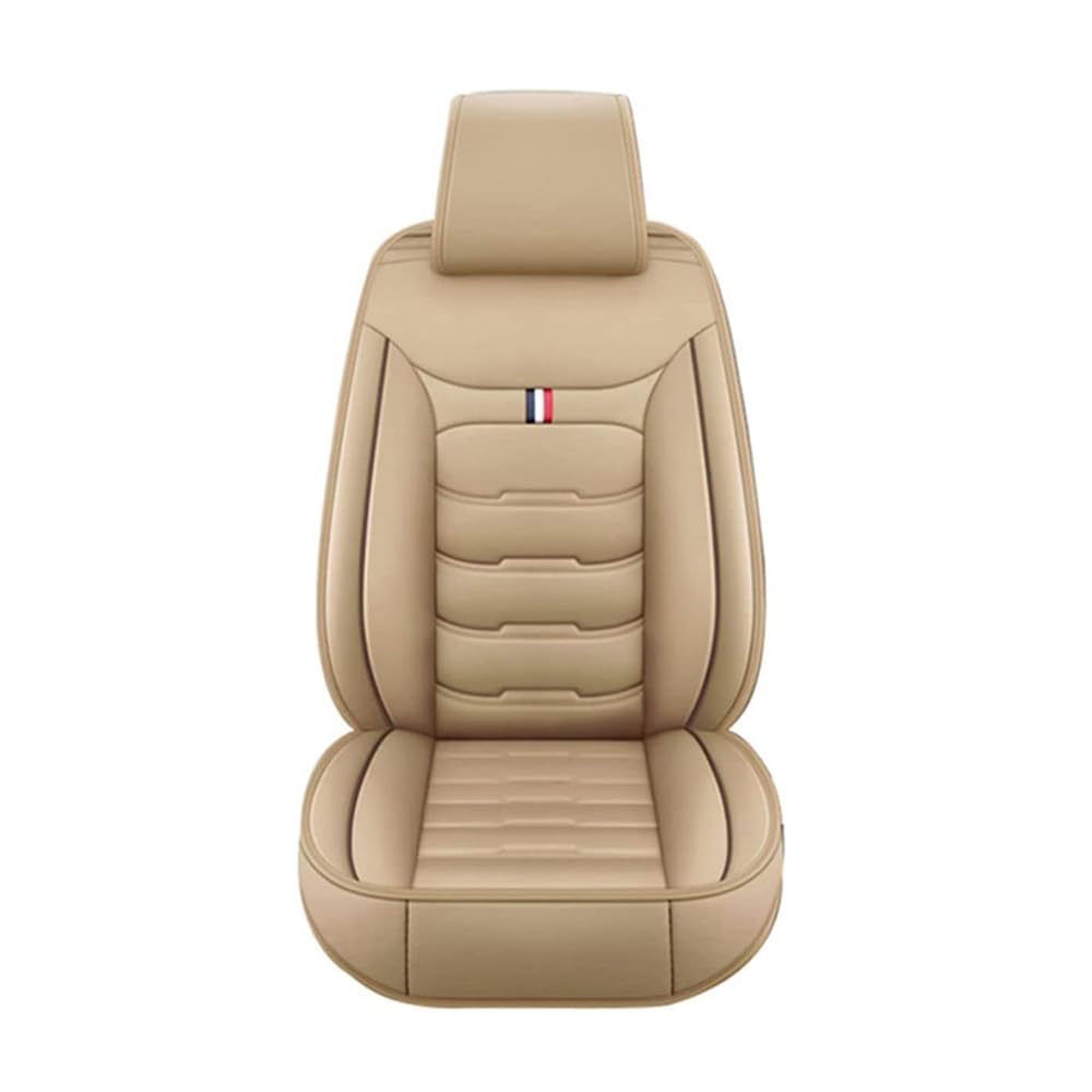 Auto Sitzbezügesets, für Jaguar X-Type X Type 2002-2012 PU Leder Porosität Autositzbezügen | Vorne und Hinten Sitzschoner Zubehör,Standard Version-Beige von HaiZer