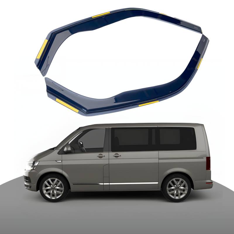 Haibak Wind Deflectors Set Compatible with VW Transporter T5-T6/T6.1 Van II/III 2 Doors 2003-2021 2pc Dark Tinted in Channel Fitment von Haibak