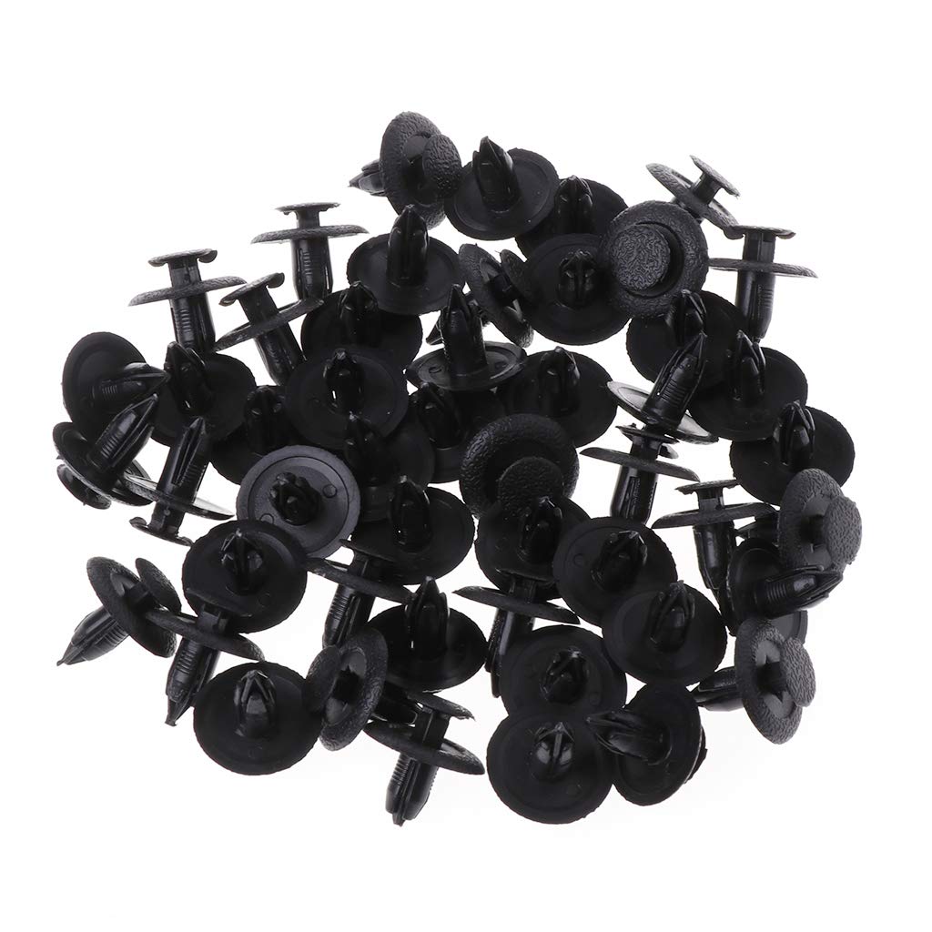 Haiki 50 Stück schwarze Autotür für Kofferraumbefestigung, Paneel-Clips, Nieten, 6 mm Loch, für M N331 von Haiki