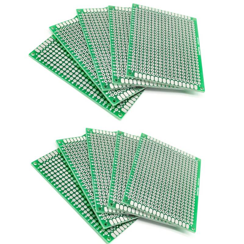 Hailege 10pcs 5x7cm Prototyp PCB 5 * 7 FR-4 Prototyp PCB Universal Printed Board Doppelseitig verzinnt für Elektronik DIY von Hailege