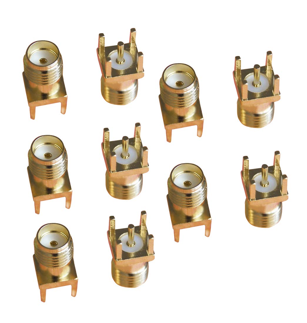 Hailege 10pcs GPS GSM Antenne Teil SMA Buchse Buchse Löten PCB Mount Straight RF Steckverbinder Gold von Hailege