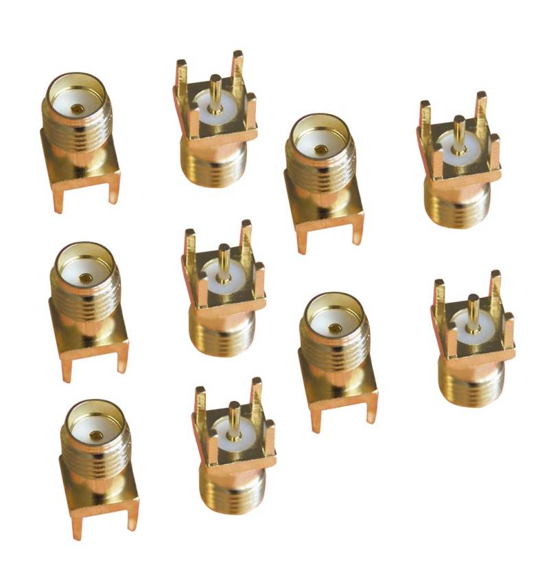 Hailege 10pcs GPS GSM Antenne Teil SMA Buchse Buchse Löten PCB Mount Straight RF Steckverbinder Gold von Hailege