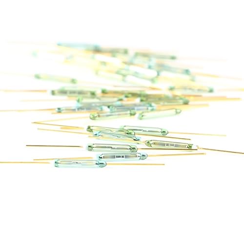 Hailege 20pcs MKA14103 2 * 14mm Reed Switch Normal Open 2x14mm Magnetschalter Normally Open Magnetischer Induktionsschalter Glasdichtung mit vergoldetem Stift von Hailege