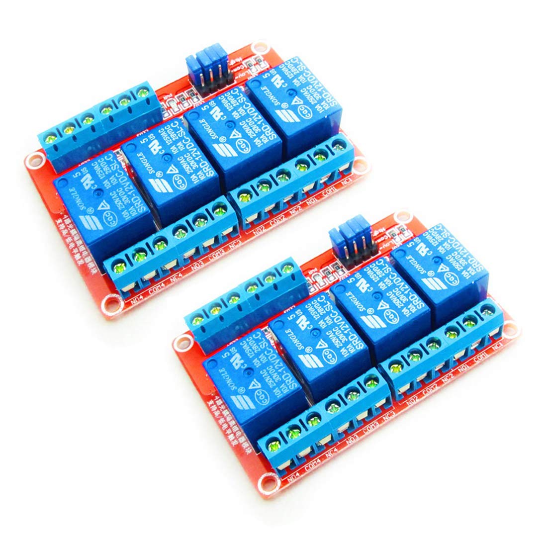 Hailege 2pcs 12V 4 Kanal Relaismodul mit OPTO-isolierter Unterstützung High- und Low-Level-Trigger von Hailege