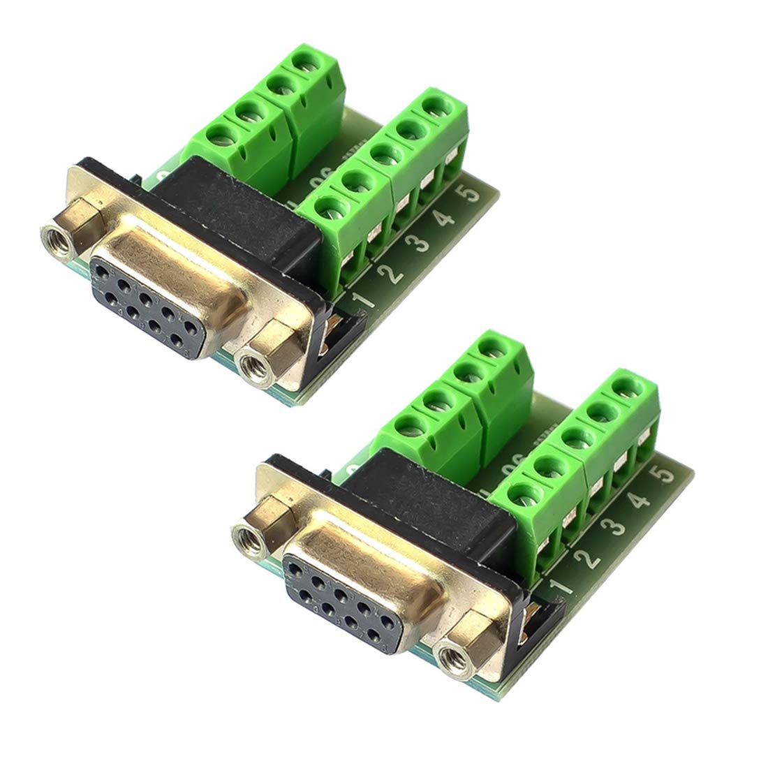 Hailege 2pcs DB9 Buchse Adapter RS232 auf Terminal RS232 Seriell auf Terminal DB9 Steckverbinder Adapter konvertieren von Hailege