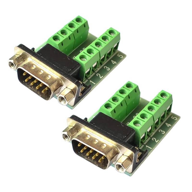 Hailege 2pcs DB9 Stecker Adapter RS232 auf Terminal RS232 Seriell auf Terminal DB9 Connector Adapter konvertieren von Hailege