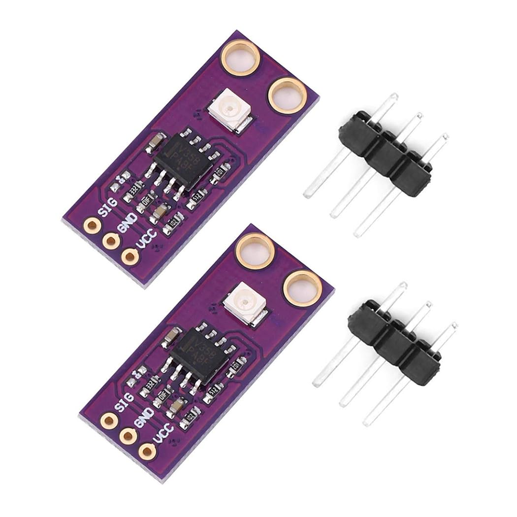 Hailege 2pcs GUVA-S12SD UV-Lichtsensor UV-Sensormodul S12SD Lichtsensor Wellenlängenerkennungsbereich 240nm-370nm 130 Grad Großwinkelerkennung von Hailege