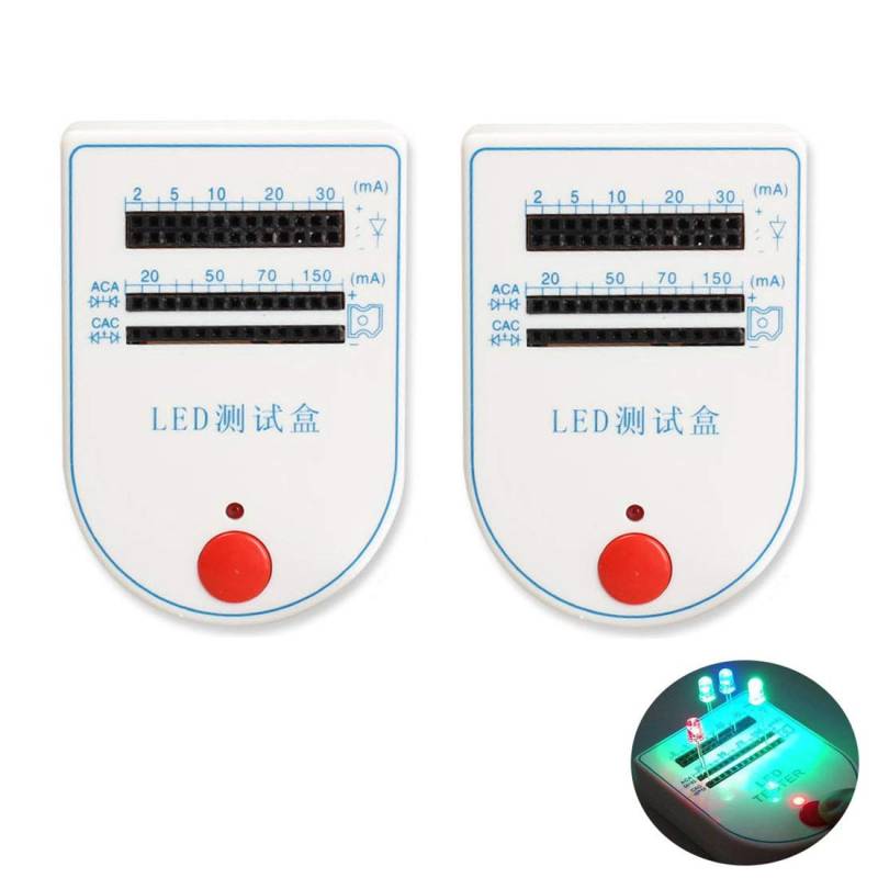 Hailege 2pcs LED Test Box Tester 2~150mA Mini Handy für Leuchtdiode Lampe Glühbirne Batterietester Handy Gerät LED-Tester von Hailege