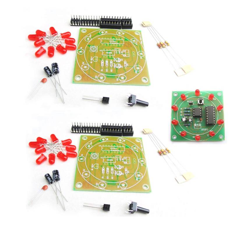 Hailege 2pcs NE555 CD4017 Elektronische Lucky Plattenspieler Elektronische Produktion DIY Kit Flash Light DIY für Studenten Elektronik Lernen Studie von Hailege