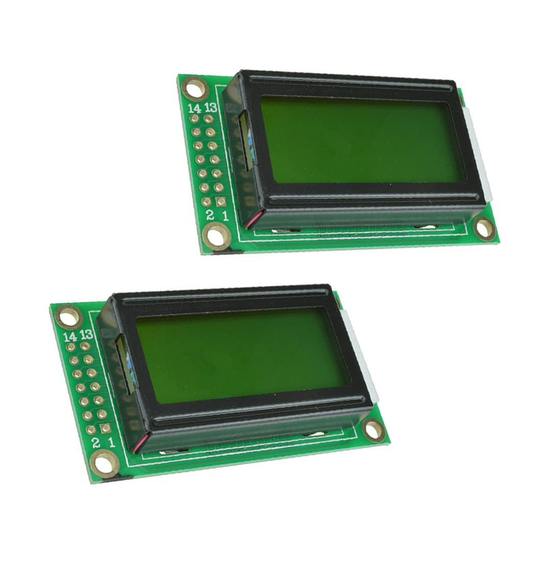 Hailege 2pcs SPLC780D LCD Display Modul 8x2 0802 Zeichen LCD LCM Display 5V LCD Modul Gelbe Farbe von Hailege