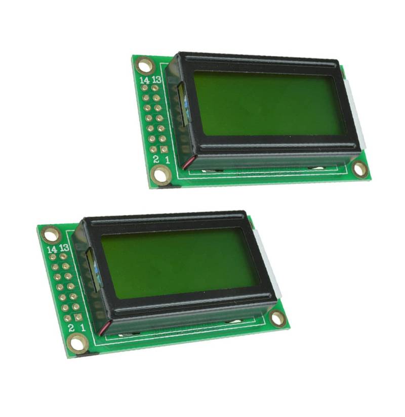 Hailege 2pcs SPLC780D LCD Display Modul 8x2 0802 Zeichen LCD LCM Display 5V LCD Modul Gelbe Farbe von Hailege