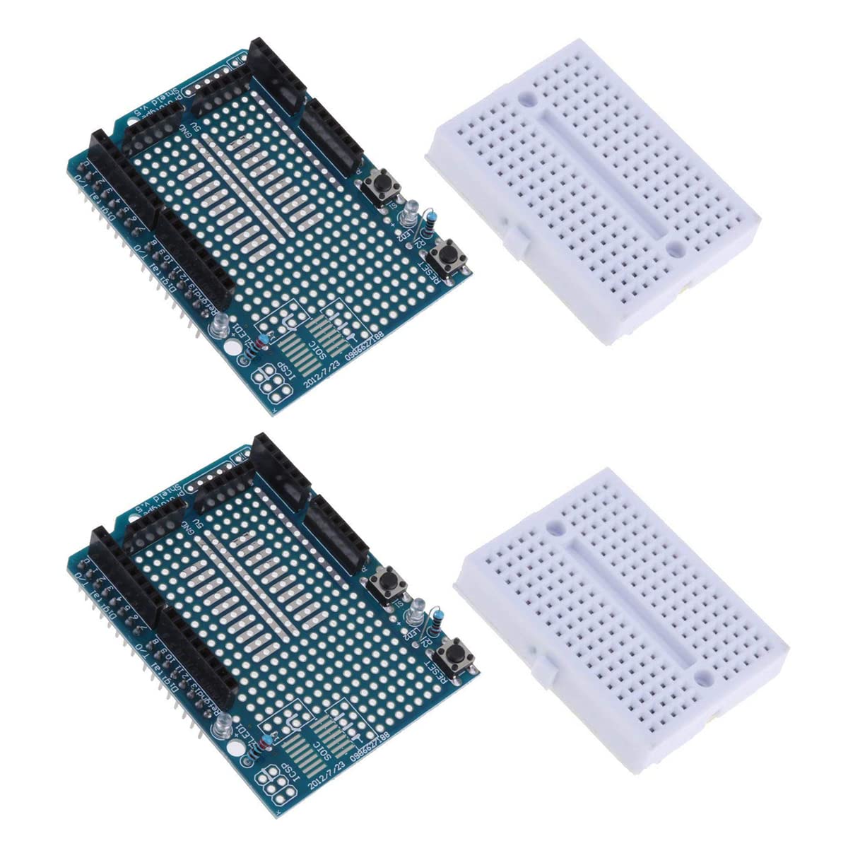 Hailege 2pcs UNO R3 Proto Shield Prototyp Expansion Board mit SYB-170 Mini Breadboard basierend auf Arduino UNO R3 ProtoShield von Hailege