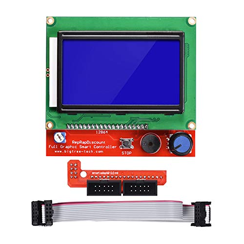 Hailege 3D-Drucker Reprap Smart Controller 12864 LCD-Display mit Smart Controller Board für 3D-Drucker RAMPS 1.4 Reprap Mendel Prusa 128x64 LCD Blaue Farbe von Hailege