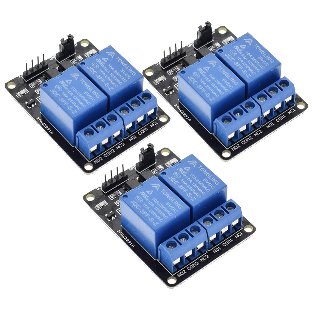 Hailege 3pcs 5V 2 Kanal Relaismodul Relais-Erweiterungsplatine mit OPTO-Isolierung 2-Wege-Relais-Schaltmodul MCU von Hailege