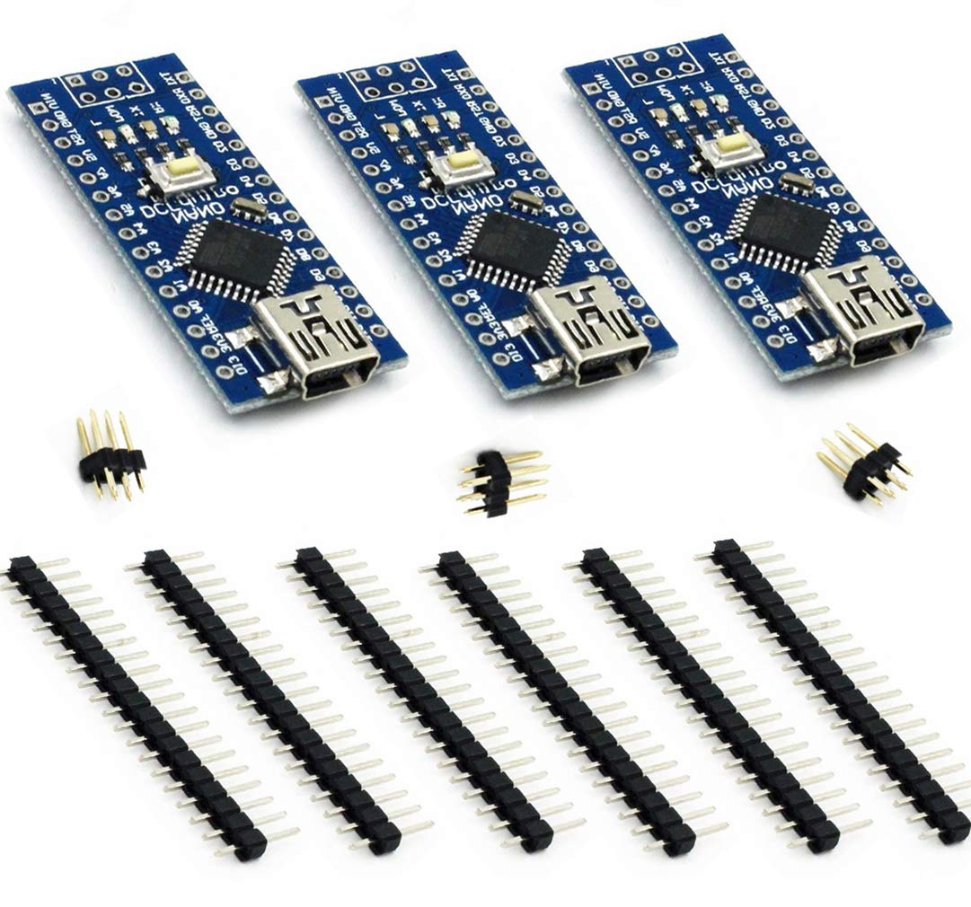 Hailege 3pcs NANO CH340G 5V 16M 328P Mini USB Micro Controller Board Development Board with PIN Headers Pin Unsoldered von Hailege