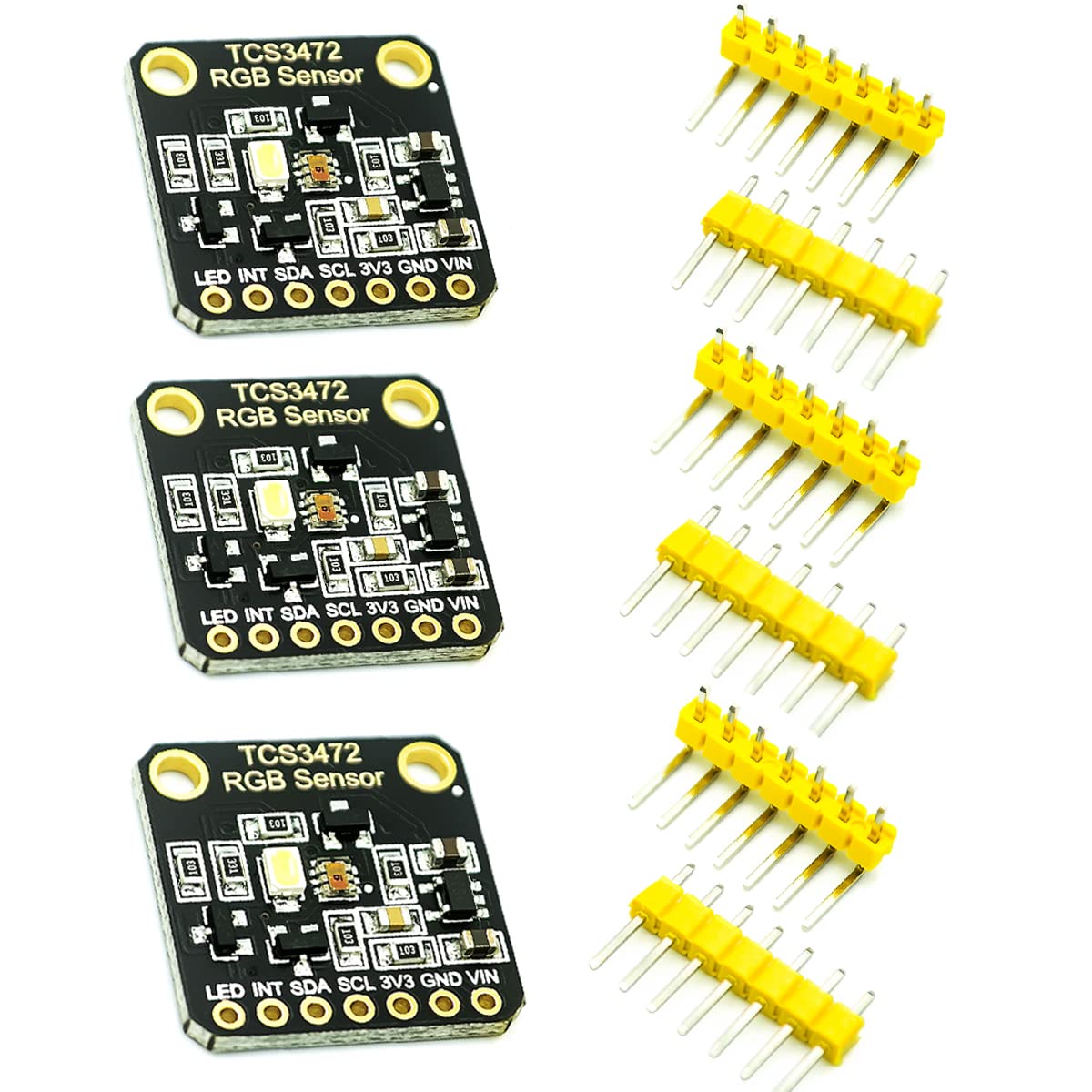 Hailege 3pcs TCS34725 TCS-34725 RGB Licht Farbsensor Farberkennungsmodul RGB Farbsensor mit IR-Filter von Hailege