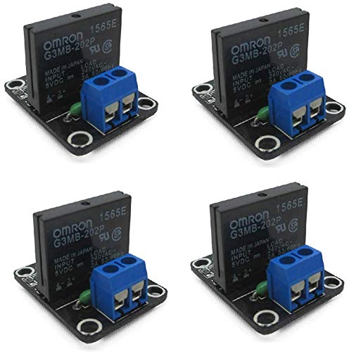 Hailege 4pcs 5V 1 Kanal High Level Solid State Relay Modul DC Steuerung AC 240V 2A mit Sicherung von Hailege