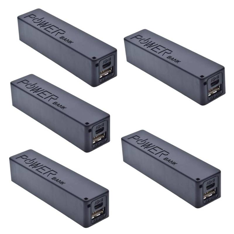 Hailege 5pcs 18650 Battery Case Tragbare schwarze USB Power Bank Power Charger Pack Box für 1x18650 Batterie von Hailege