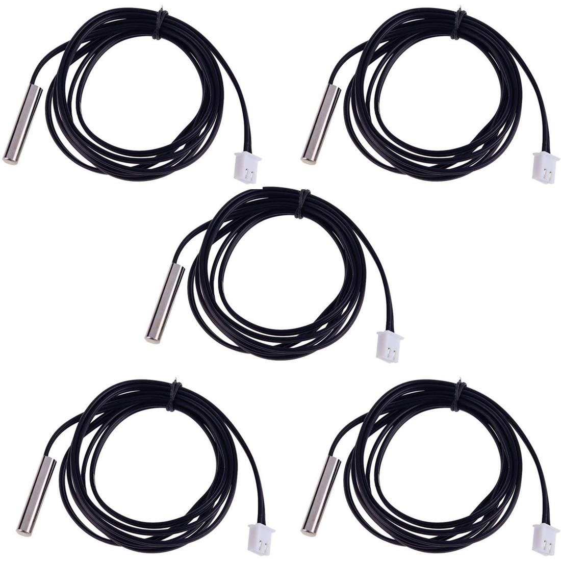 Hailege 5pcs NTC Temperatursensor 100K 1% NTC B3950 Wasserdichte Sonde Thermistor Genauigkeit Temperatursensor Präzisionstemperaturfühler 1M von Hailege