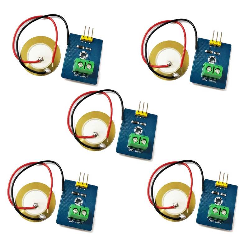 Hailege 5pcs Piezoelektrischer Sensor Analoges Keramik-Schwingungssensor-Modul Piezoelektrizität für Arduino DIY KIT von Hailege