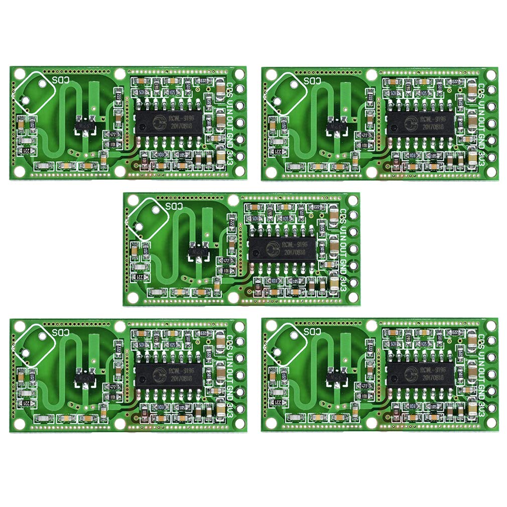 Hailege 5pcs RCWL-0516 RCWL 0516 Mikrowellen-Radarsensor menschlicher Sensor Körpersensor-Modul Induktionsschalter-Modul-Ausgang 3,3 V von Hailege