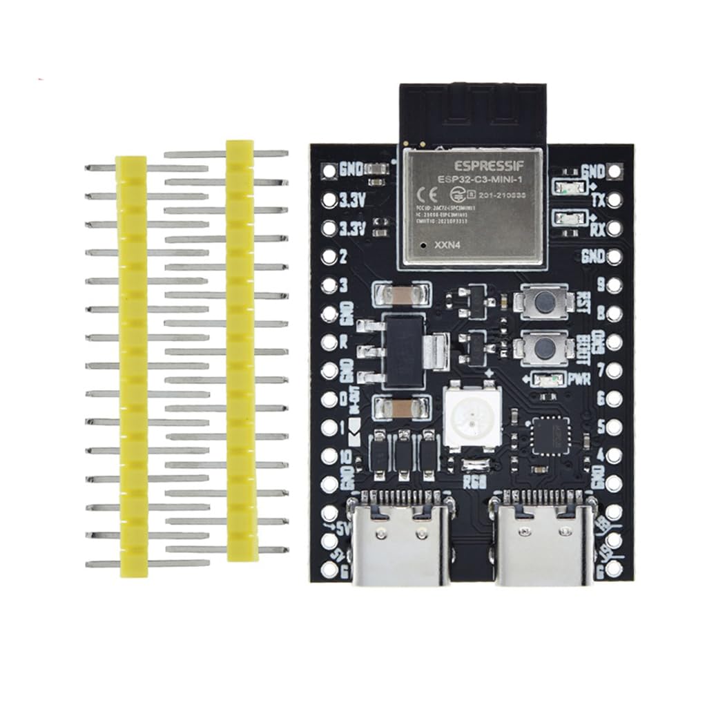 Hailege ESP32-C3 Dual Typ-C Entwicklungsboard ESP32-C3-DevKitM-1 Core Board ESP32-C3-MINI-1 ESP32-C3FN4 2.4G WIFI + Bluetooth 5.0 (LE) von Hailege