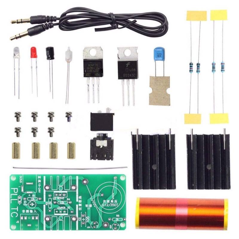 Hailege Tesla Spule Lichtbogen Experiment Plasma Hochtemperatur Hochdruck Plasma Magisches wissenschaftliches Experiment Studenten Elektronische DIY-Produktion 15-24V 15W 2A von Hailege