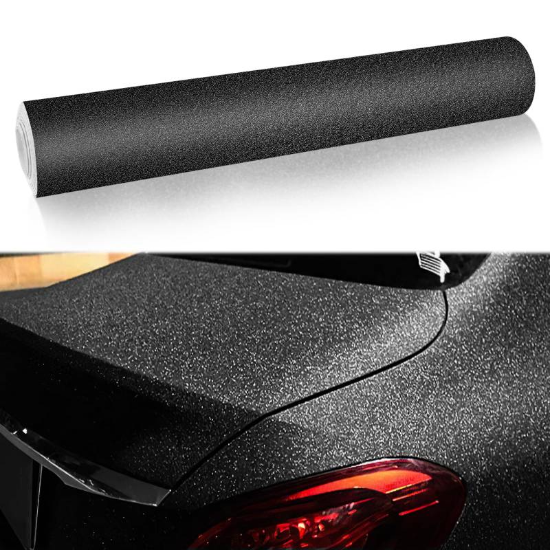 30 * 300 cm Auto Folie schwarz Glanz, Schwarz Selbstklebend Autofolie, autofolie, Selbstklebende Möbelfolie, Selbstklebend Auto Schutzfolie Aus Vinyl für Möbel, Auto und Motorrad Lack Schutzfolie von Hainue