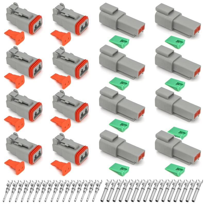 DT Stecker Set, 8 Sätze 32-Polig Deutscher Stecker wasserdicht, elektrischer Kabelverbinder, Schnellverbinder, Stecker und Buchse für Auto, LKW von Hainue