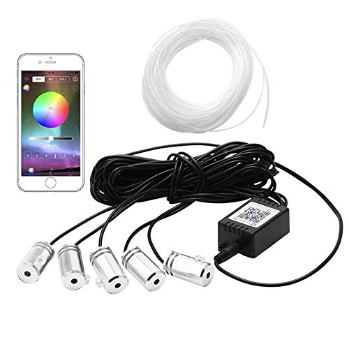 6 Meter RGB Lichtleiste Auto Ambientebeleuchtung Innenraumbeleuchtung Bluetooth-Verbindung Phone Control APP-Steuerung für IOS Android (mit 5 Module) von Hallenwerk