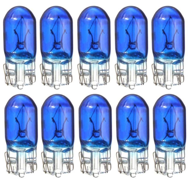 10x Stück BLUE VISION W5W T10 12V 5W W2.1x9.5d Standlicht Kennzeichen Beleuchtung Glassockellampe Soffitte Autolampen Lampen - Hallenwerk von Hallenwerk