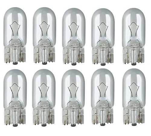 Hallenwerk 24 Volt 10 Stück W5W T10 W2,1x9,5d 5Watt Nfz LKW Beleuchtung Glühlampe, Glassockellampe, Glühbirne, Soffitte, Lampen. mit E-Prüfzeichen [STVZO zugelassen] von Hallenwerk