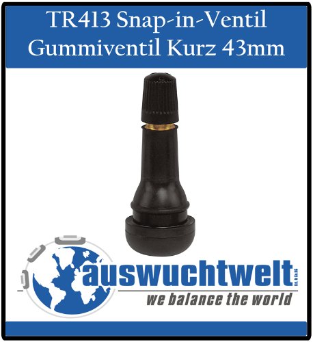 TR413 Ventil Gummi Ventile Reifenventil Kurz Snap-in 100 Stück Schlauchlos Ventile PKW 42mm von Hamaton