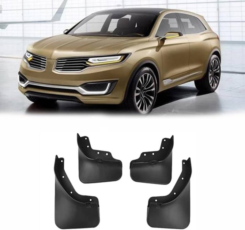 4Pcs Auto Schmutzfänger für Lincoln Nautilus MKX 2015-2024, Mud Flaps Auto Vorne und Hinten Schmutzfänger Kratzfest Spritzschutz Kotflügel von HanYT