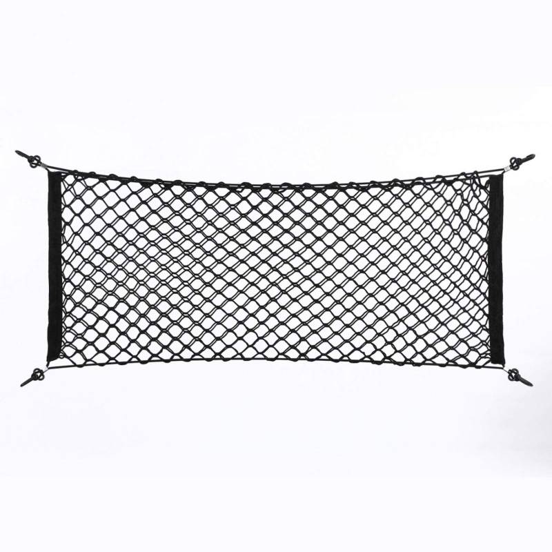 100cm x 40cm Kofferraum Netz,Auto Gepäcknetz,Lagerung Mesh,Auto-Gepäcknetz aus Nylon mit 4 Haken, Anzug für Meisten Arten von Fahrzeugen, 100 x 40 cm Elastisch Kofferraum Aufbewahrung Netz Schwarz von Hancend