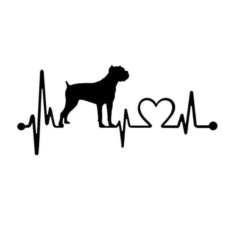 Cane Corso Heartbeat Dog Breed Fun Window Sticker Vinyl Decal 17.8CM x 8CM - Black von Handmade By Stukk