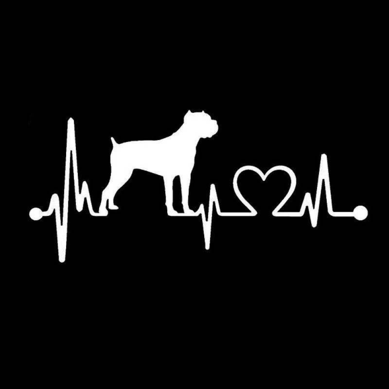 Cane Corso Heartbeat Dog Breed Fun Window Sticker Vinyl Decal 17.8CM x 8CM - White von Handmade By Stukk