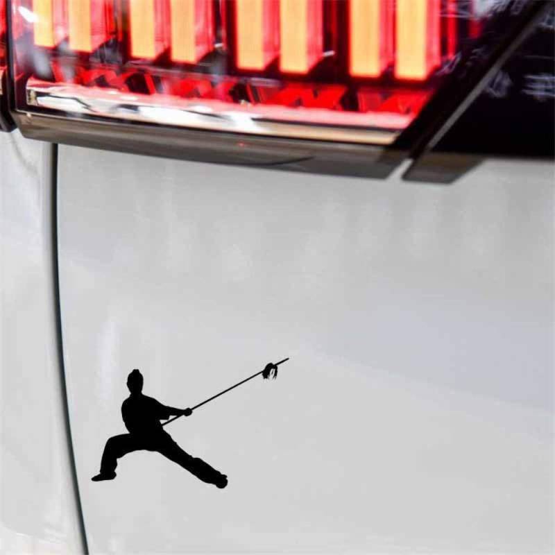 Kung Fu Spear Warrior Art Fun Window Bumper Vinyl Decal JDM Sticker 12.7CMx8.4CM - Black von Handmade By Stukk